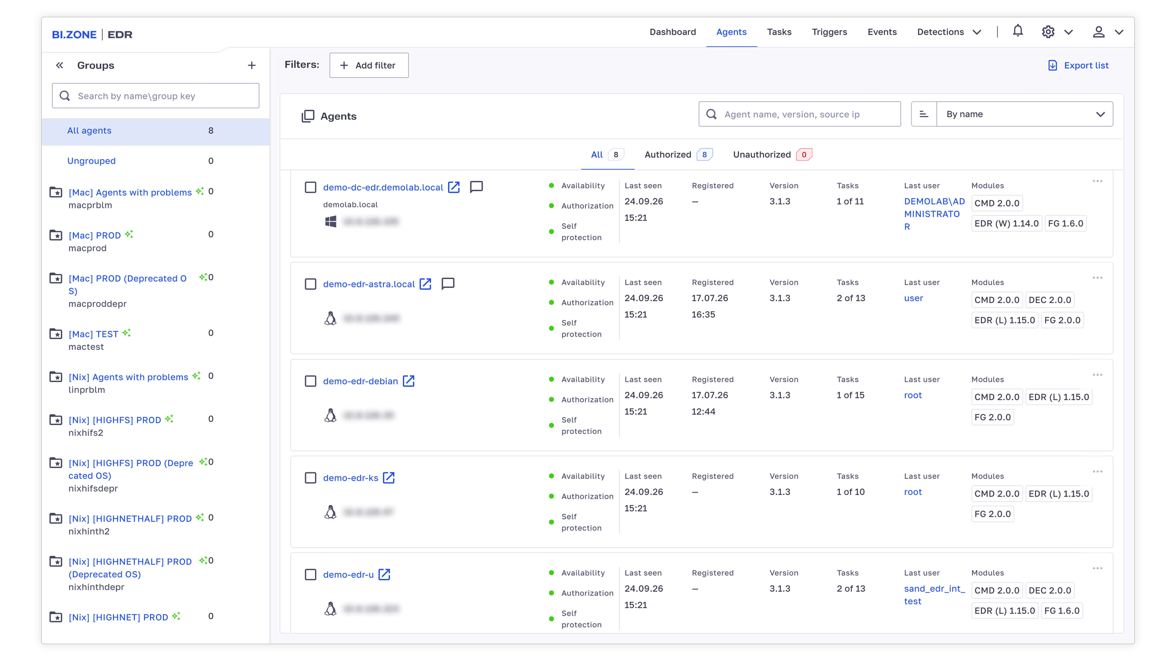 Repository of endpoint agents