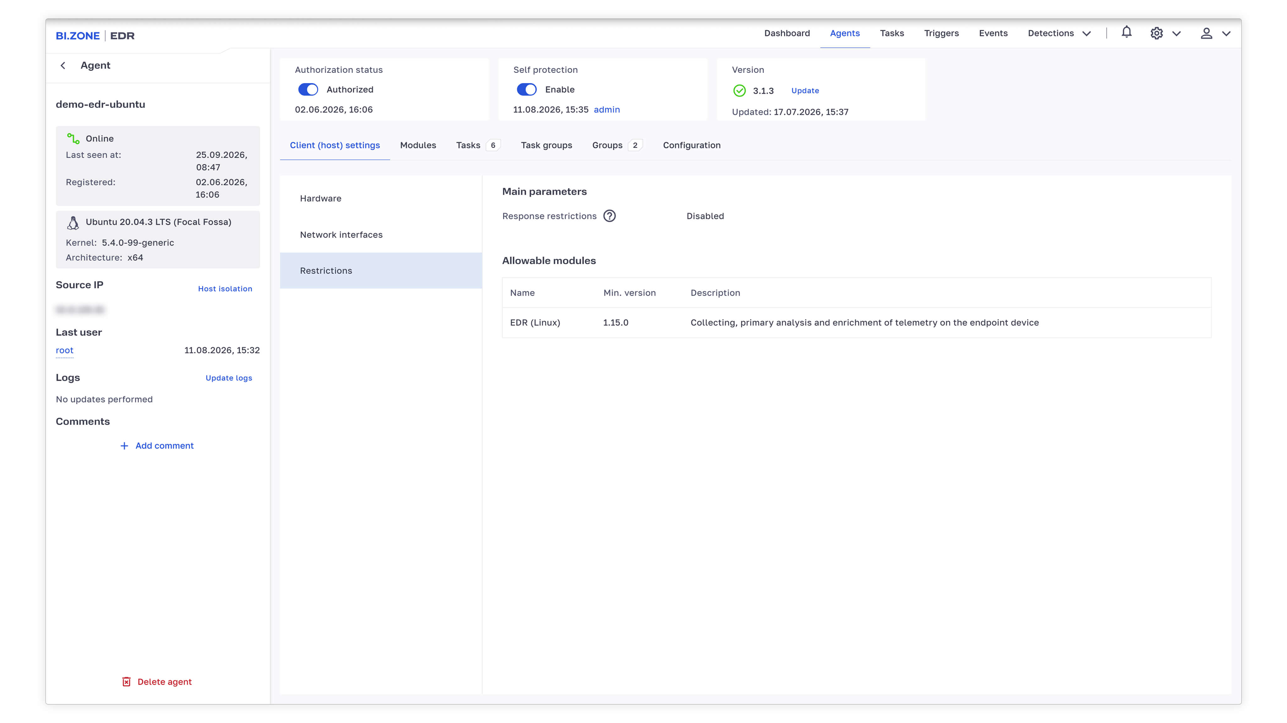 Endpoint-side agent management