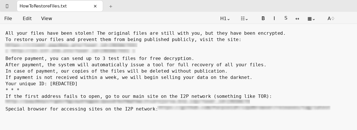 HowToRestoreFiles.txt ransom note