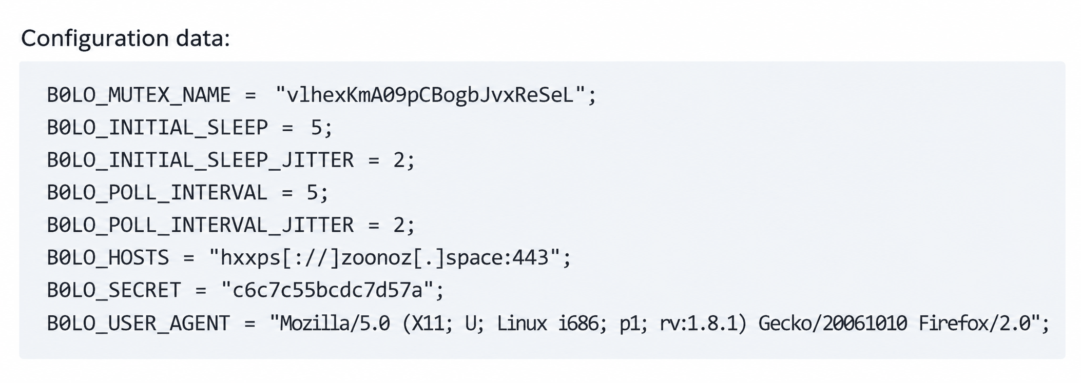 BrockenDoor configuration data recorded by BI.ZONE Threat Intelligence during May campaign