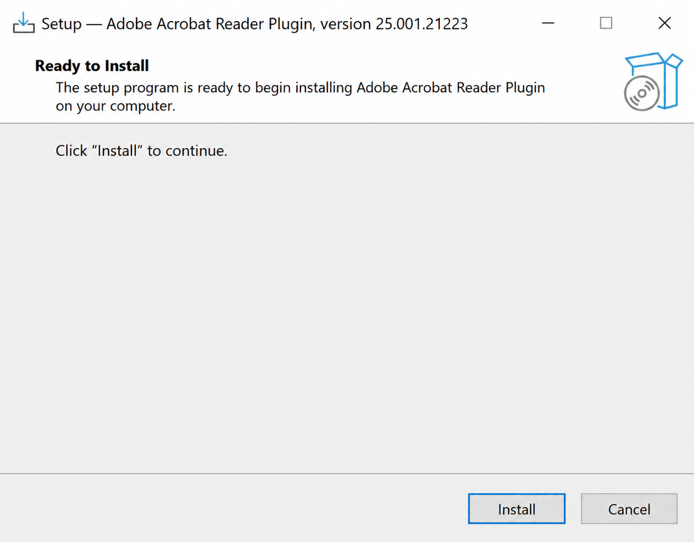 Simulated Adobe Acrobat plug-in installation