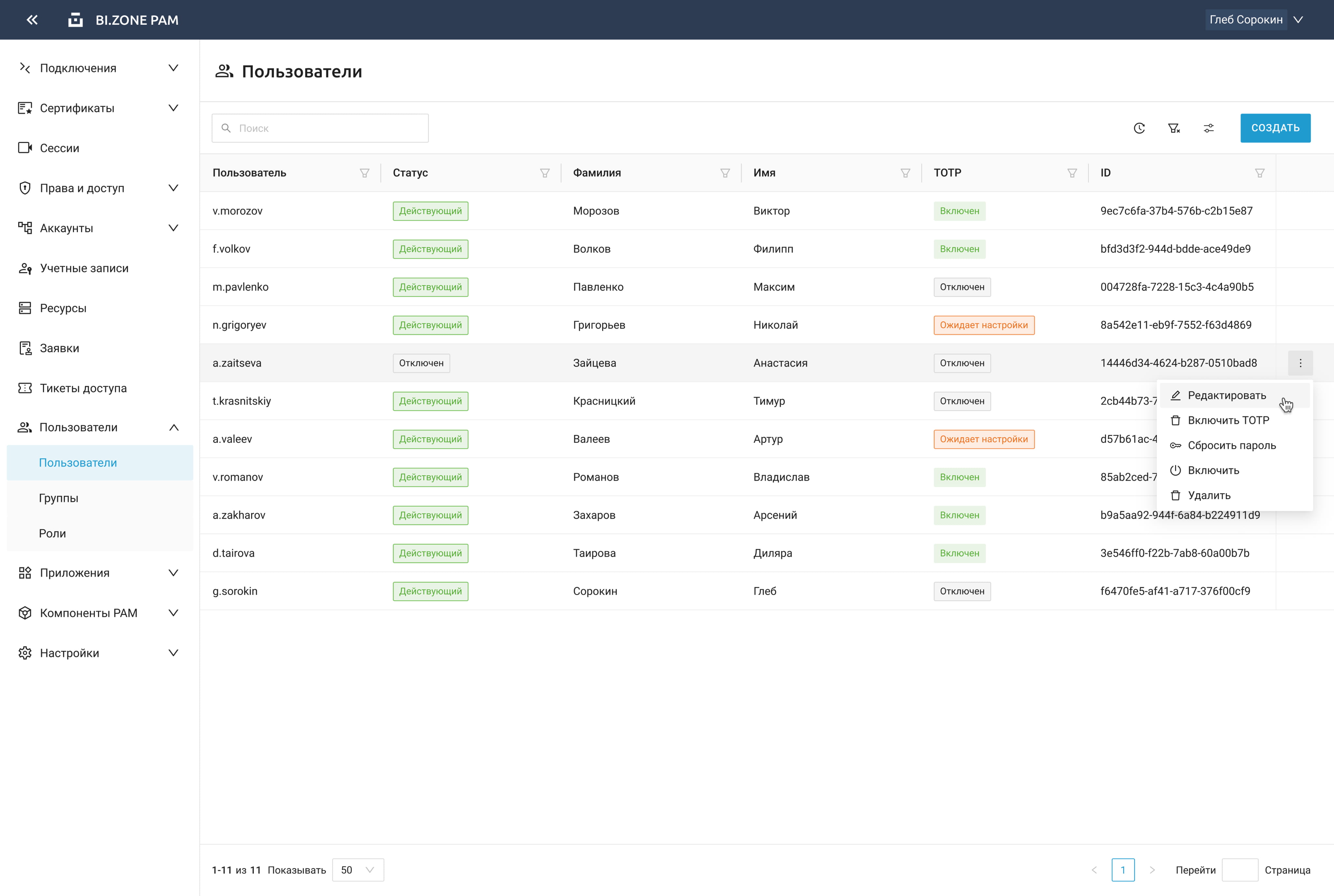 Пользователи и группы