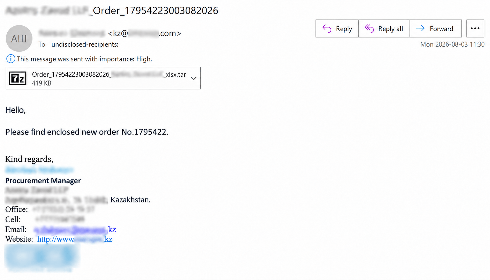 Phishing emails