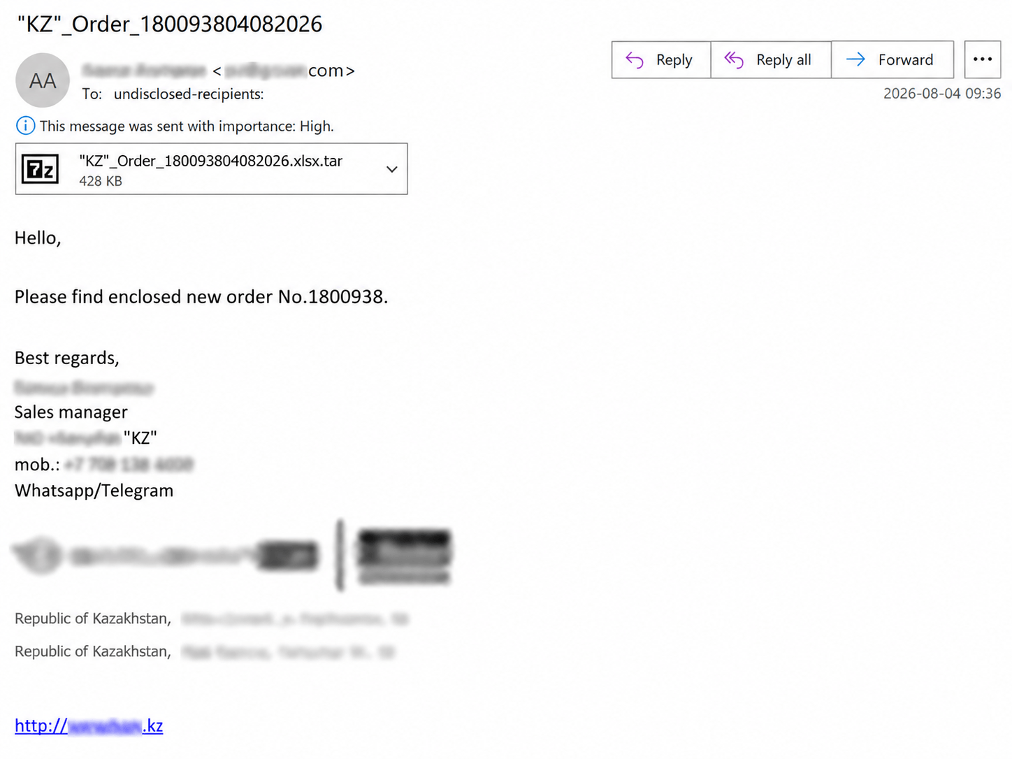 Phishing emails