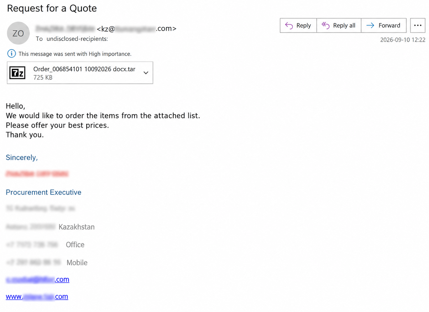Phishing emails