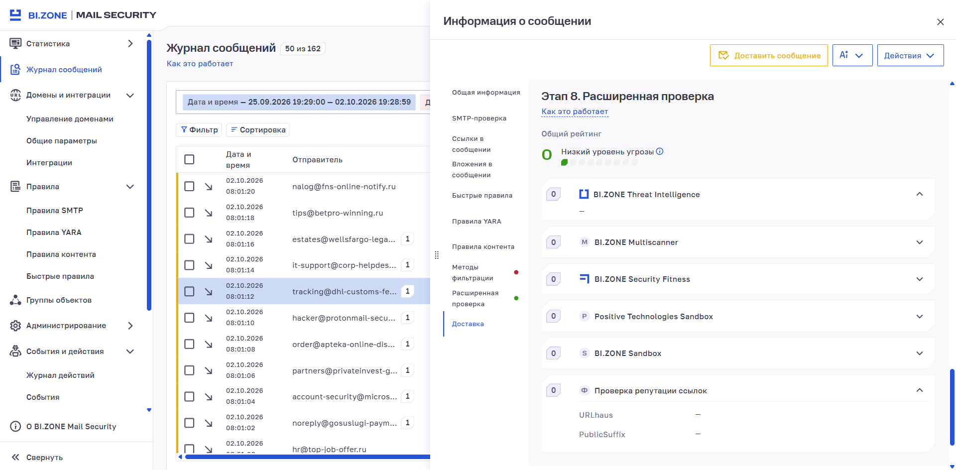Проверка репутации ссылок
