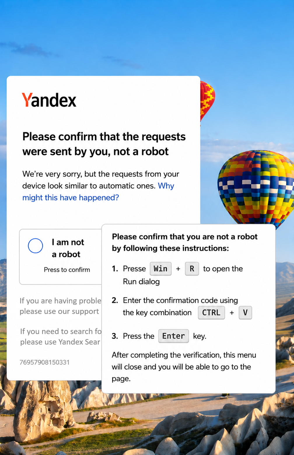 Phishing page with fake CAPTCHA