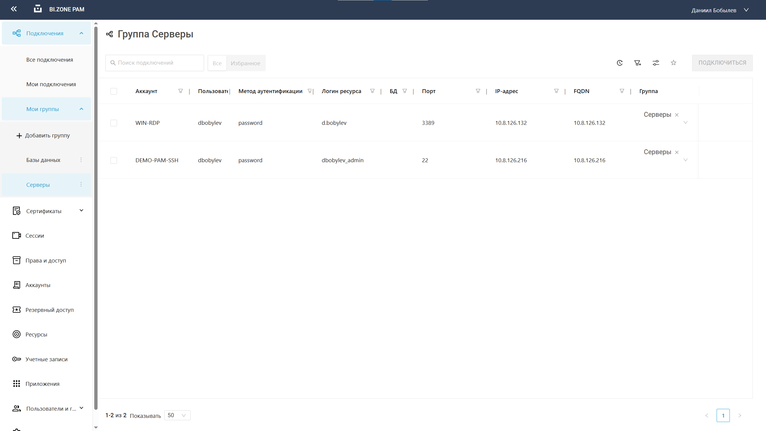 Группировка ресурсов