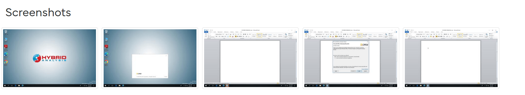 Скриншоты, сделанные во время выполнения файла