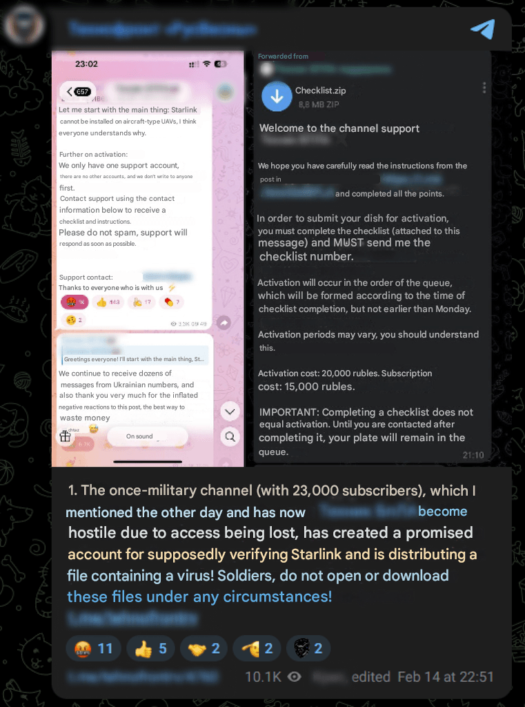 Information on Telegram channel compromise