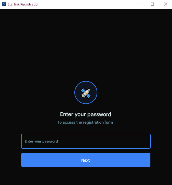 Password window